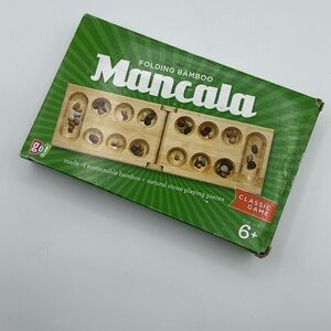 go! Folding Bamboo Mancala Set - Natural Stone Playing Pieces